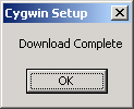 Cygwin Download - Installation complete