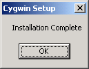 Cygwin Install - Installation complete