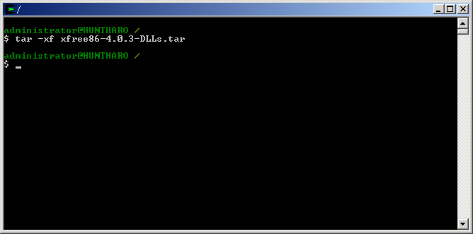 Cygwin/XFree86 Install - 'tar -xf xfree86-4.0.3-DLLs.tar'